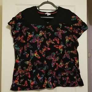 White Cross XXL Butterfly scrub top
